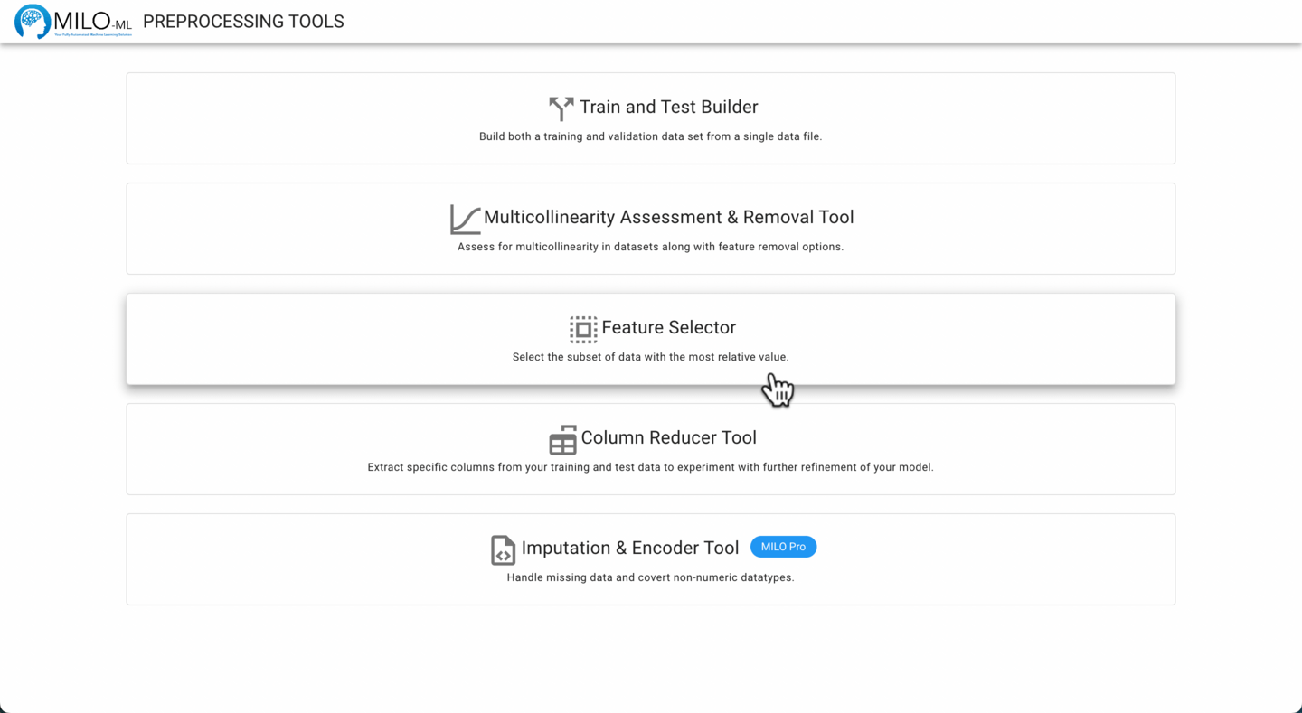 Feature Selector Tool